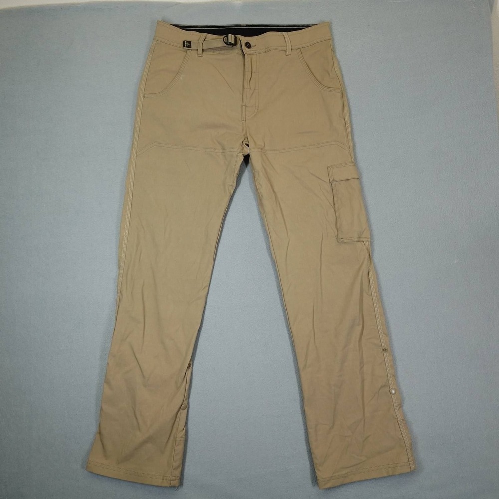 Prana Pants Mens Medium Tan Zion Stretch Hiking Outdoor Activewear Cargo